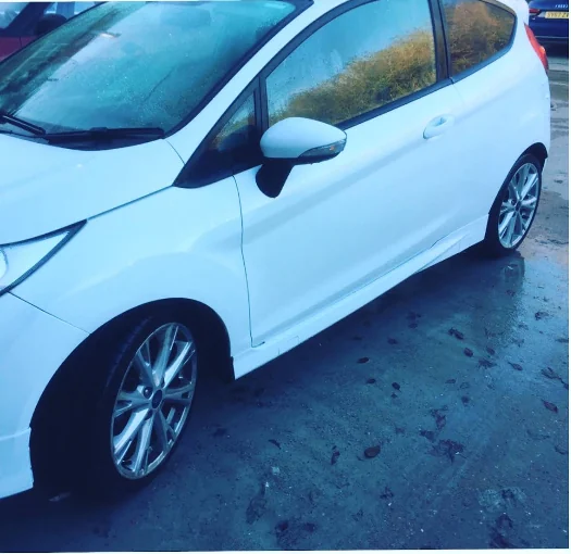 White Ford after body repair