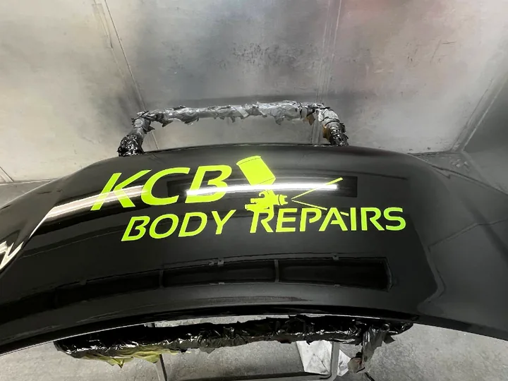 Finished automotive bumper panel at KCB Body Repairs