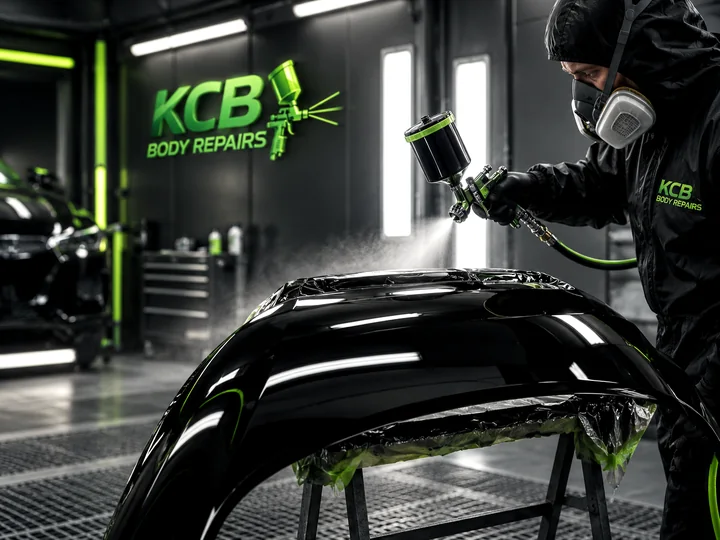 Vehicle workshop detail representing alloy wheel refurbishment