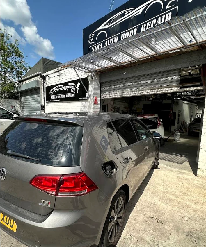 Vehicle outside Nima Auto Body Repair LTD workshop