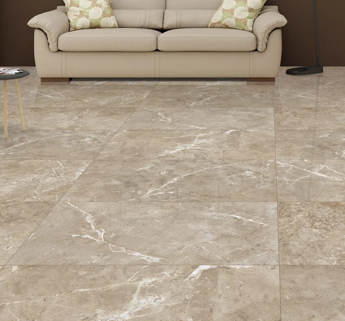 Warm beige marble tiled floor