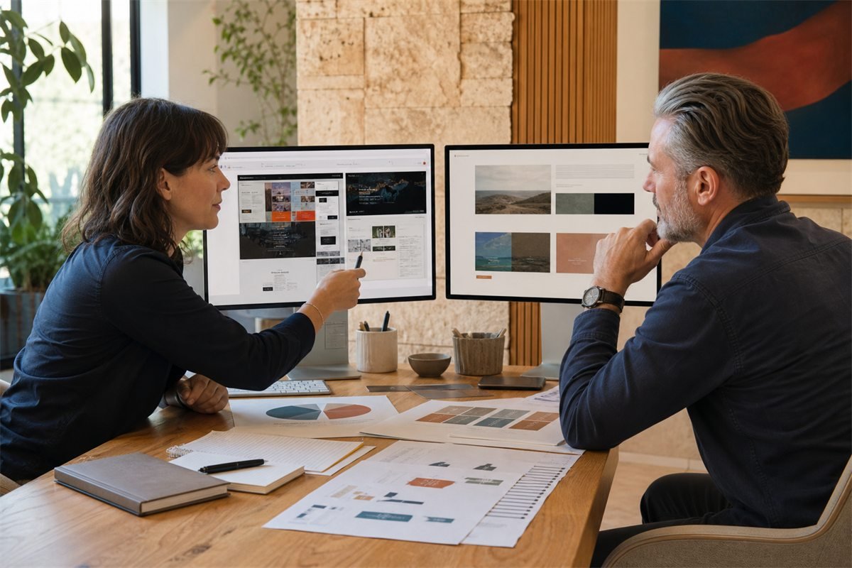 Texas business team auditing website performance before a redesign