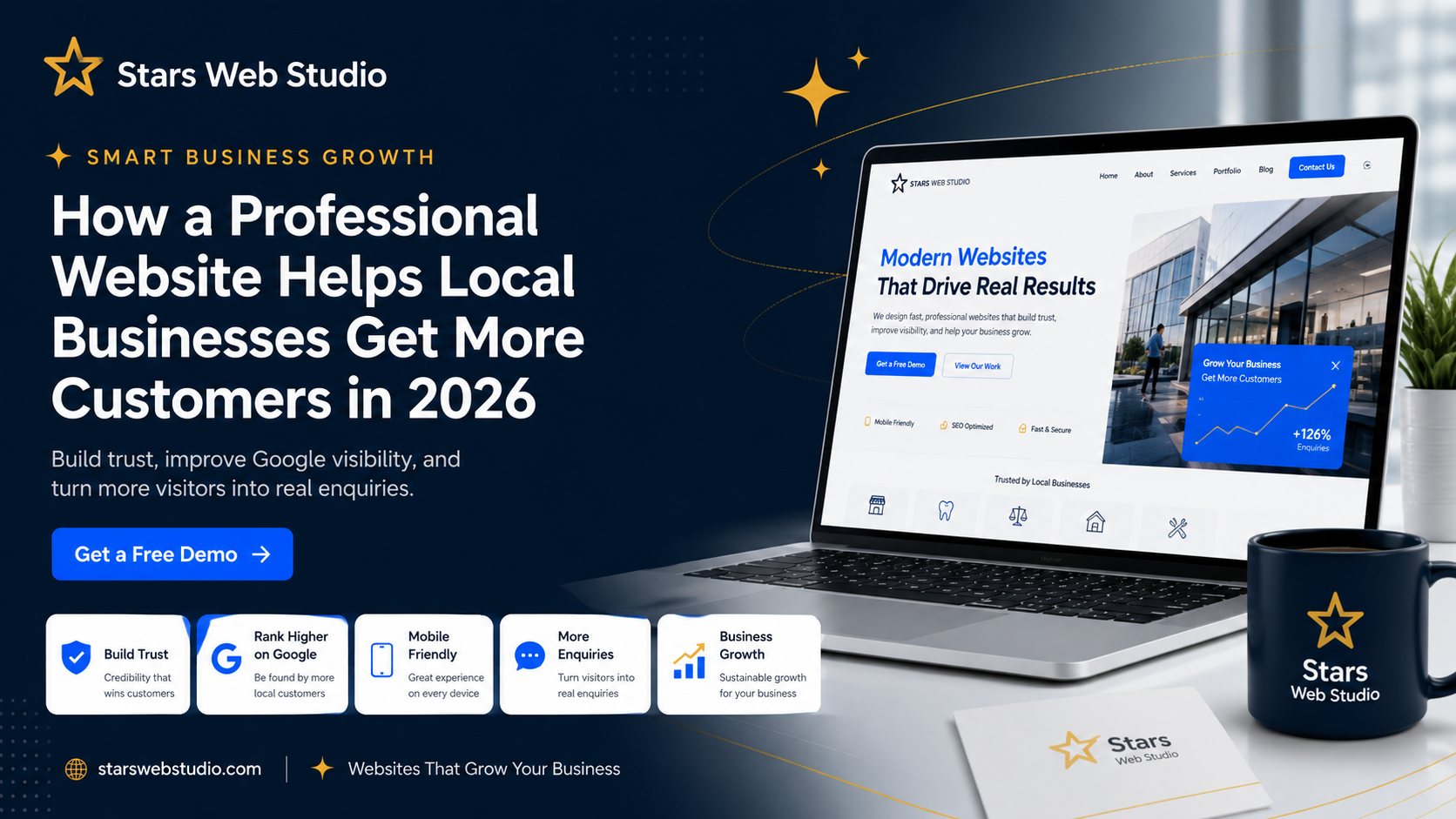 How a Professional Website Helps Local Businesses Get More Customers in 2026 cover image