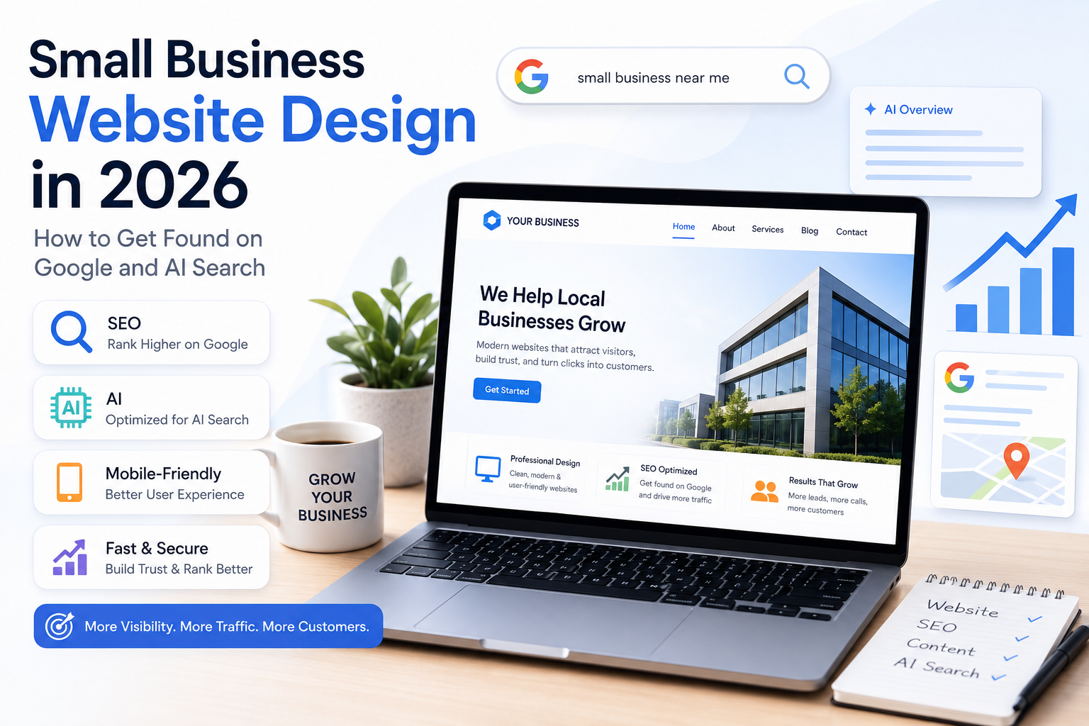 Small Business Website Design in 2026: How to Get Found on Google and AI Search cover image