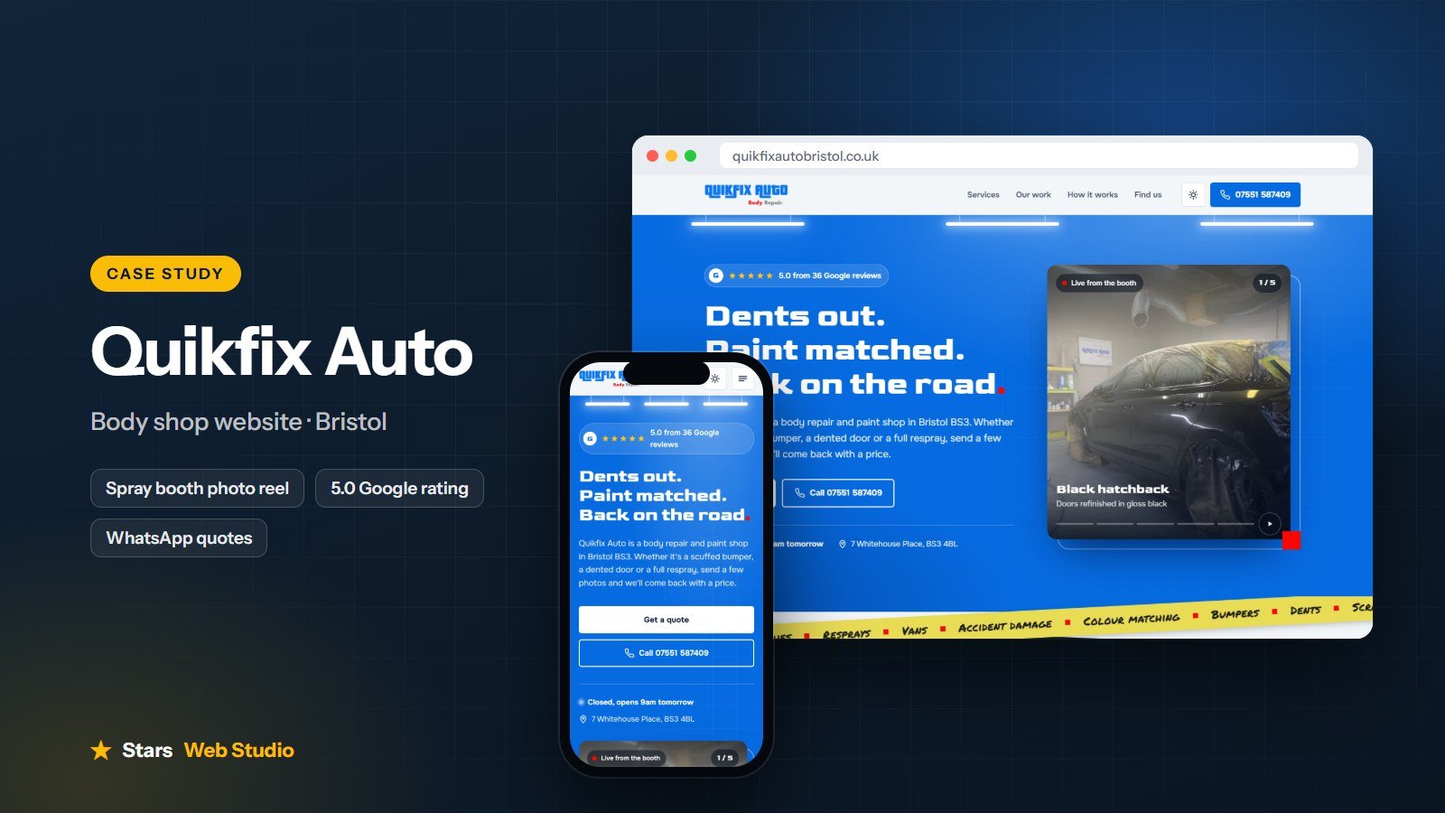 Case Study: A Body Shop Website for Quikfix Auto, Bristol cover image