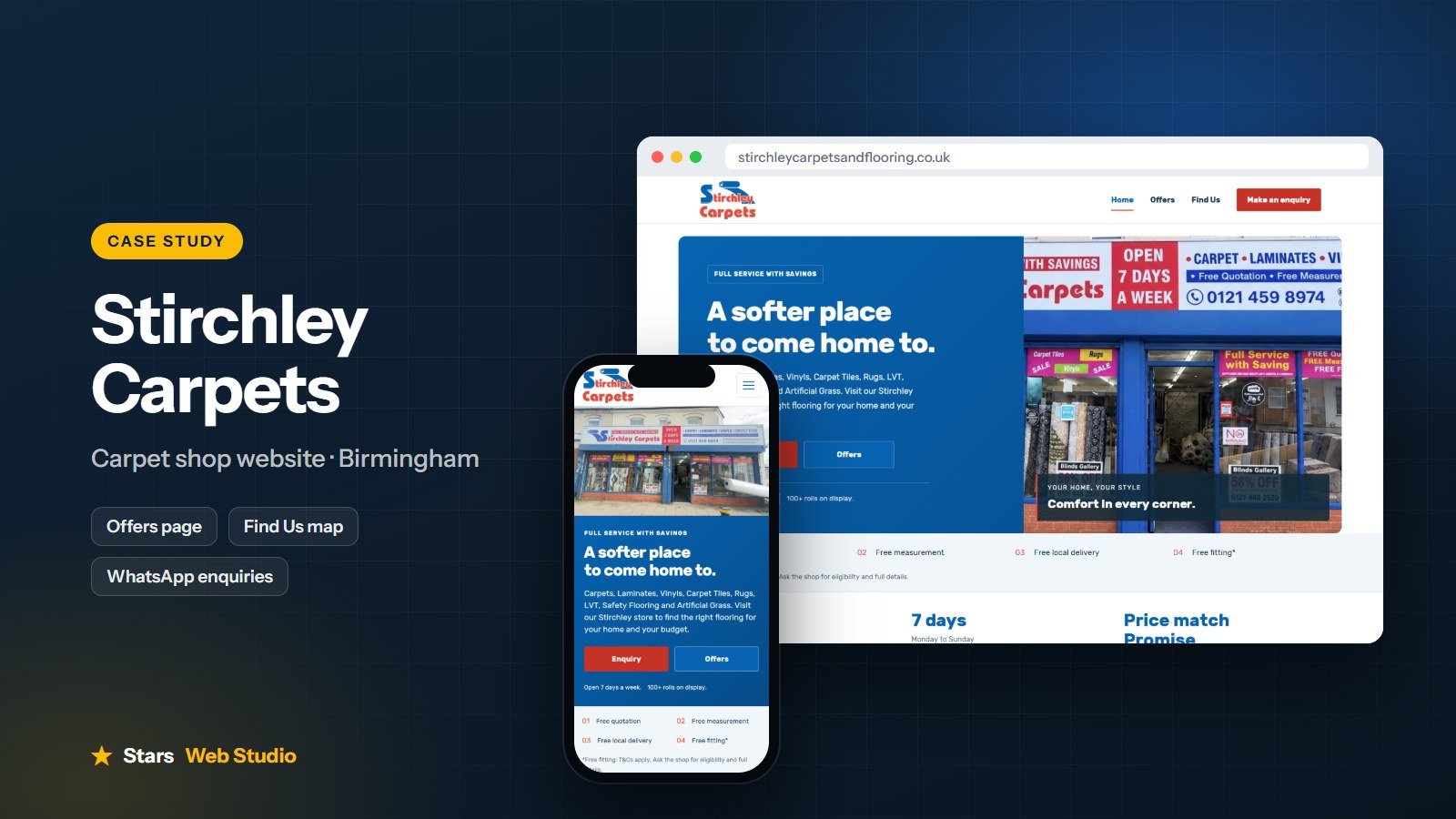 Case Study: A Carpet Shop Website for Stirchley Carpets, Birmingham cover image