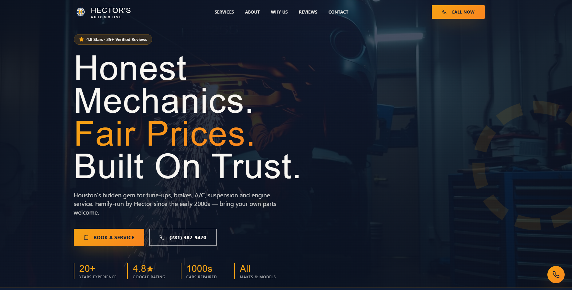 Auto Repair Shop Website Design — Hector's Automotive, Houston TX website preview