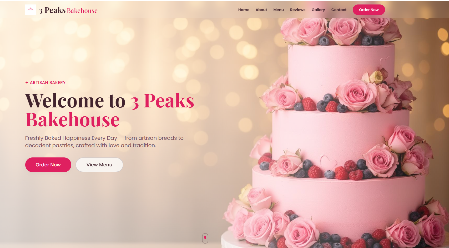 Bakery Website Design — 3 Peaks Bakehouse, UK website preview