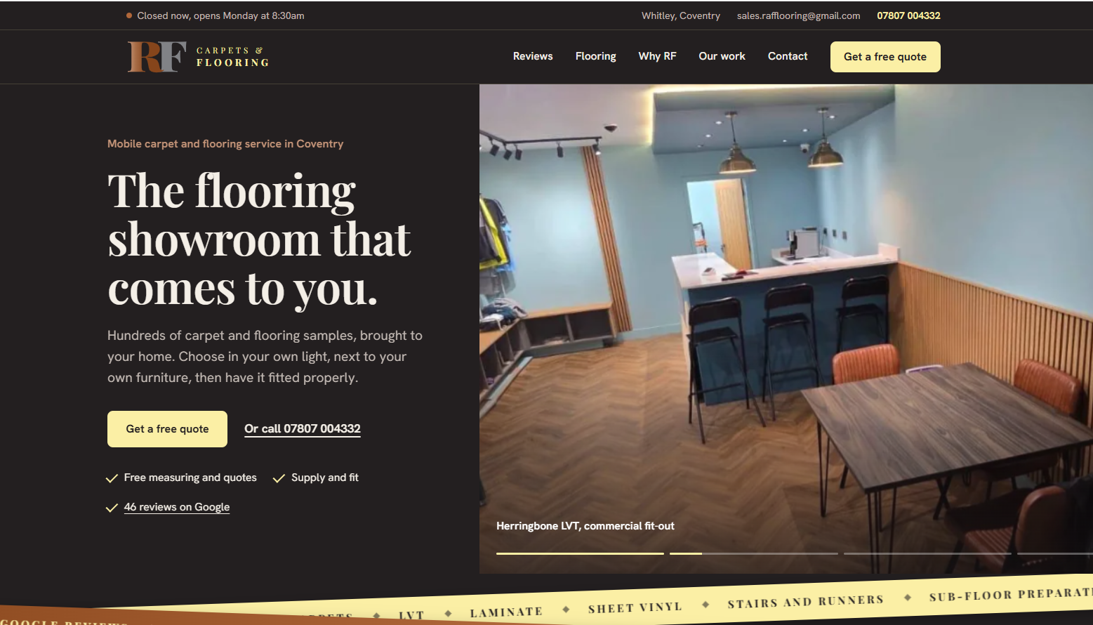 RF Carpets & Flooring Website Demo featured preview