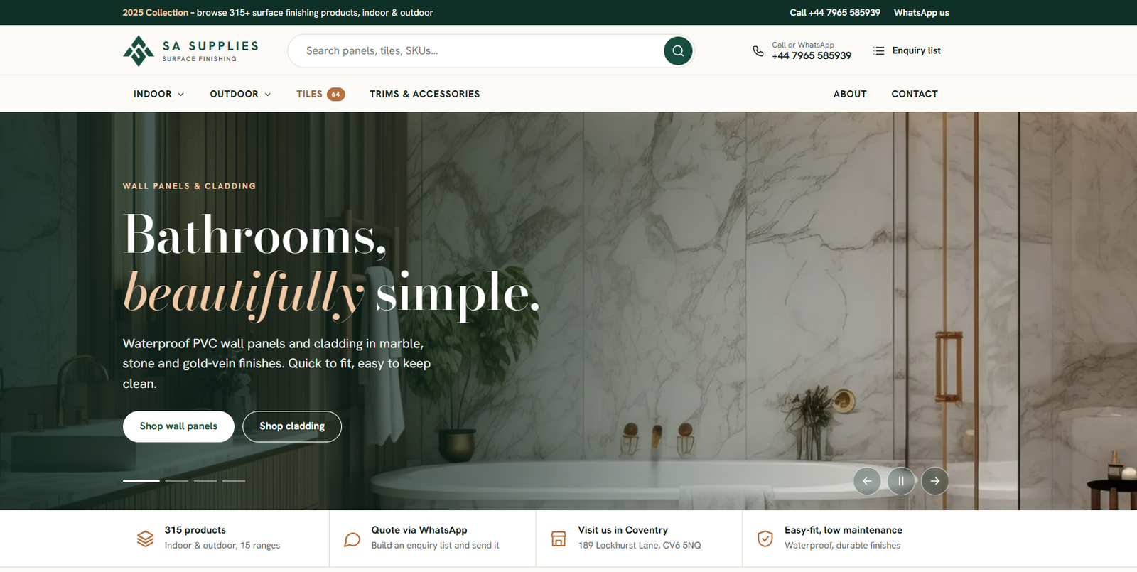SA Supplies Website Demo website preview