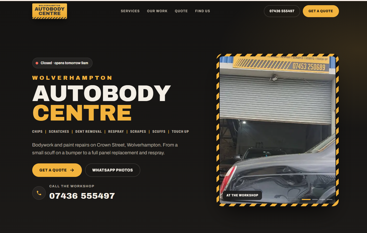 Wolverhampton Autobody Centre Website Demo featured preview