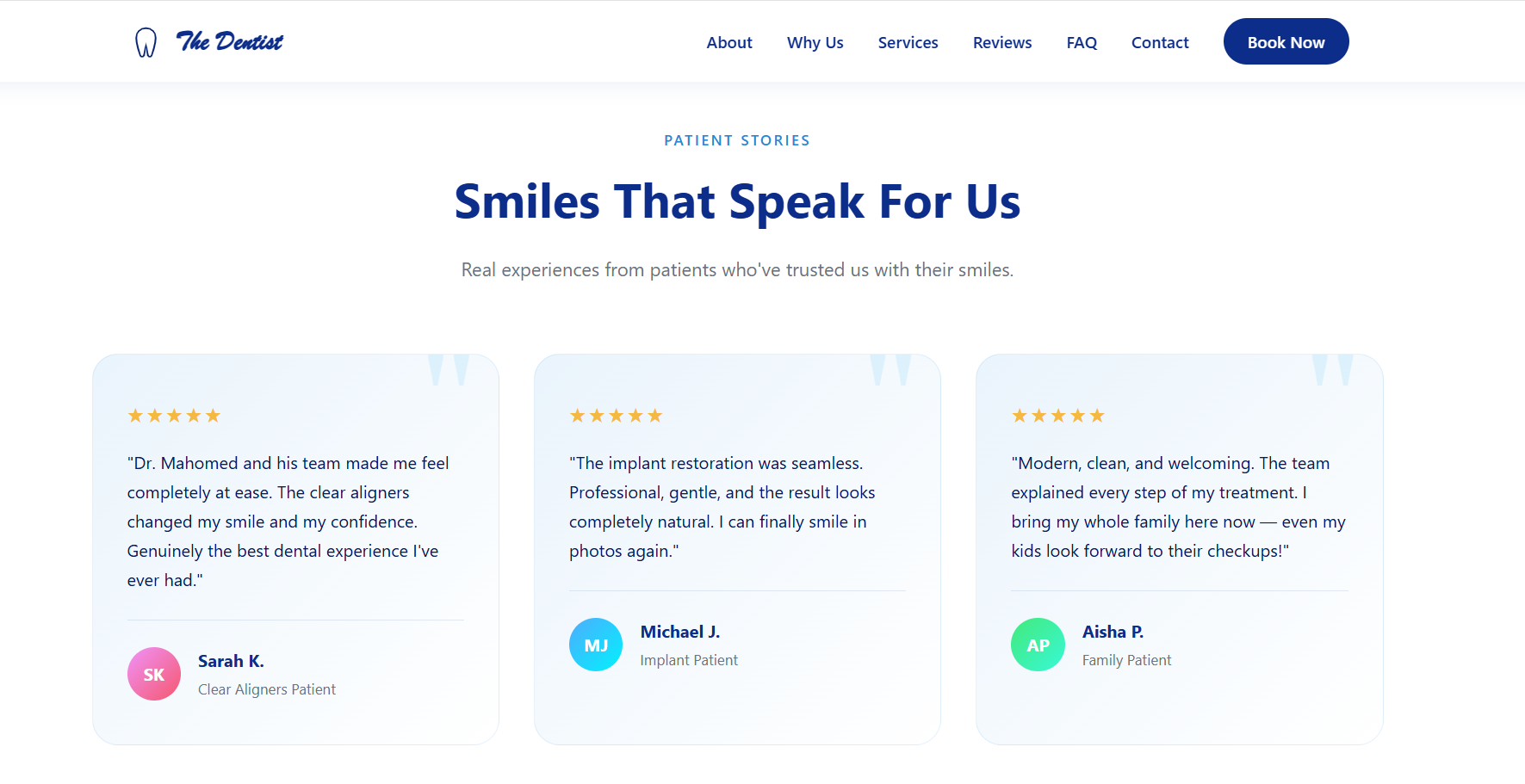 Dental Practice Website Design — The Dentist, Dr. Y. Mahomed, La Lucia gallery image 6
