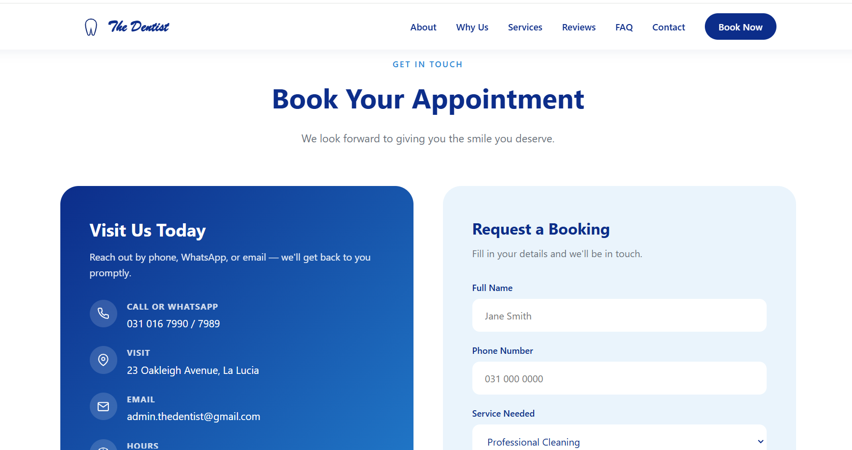 Dental Practice Website Design — The Dentist, Dr. Y. Mahomed, La Lucia gallery image 7
