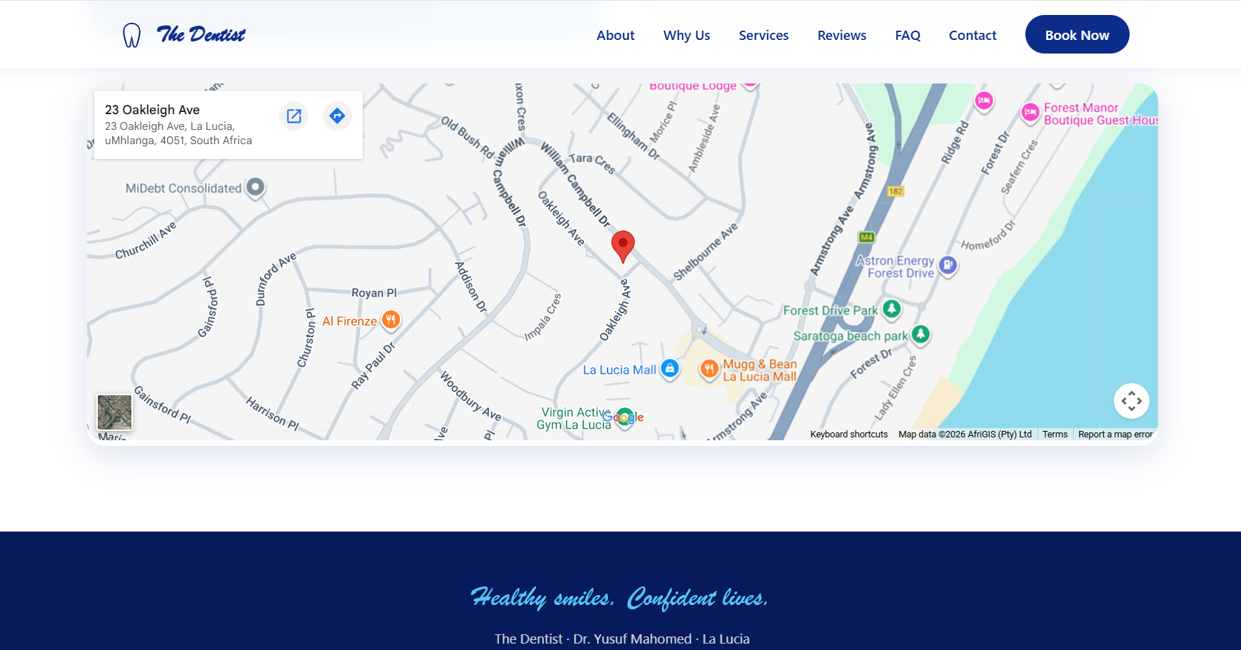Dental Practice Website Design — The Dentist, Dr. Y. Mahomed, La Lucia gallery image 8