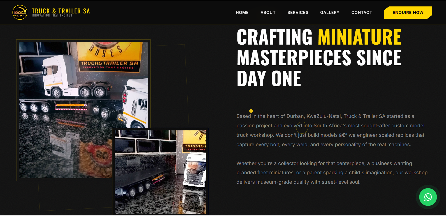 Custom Model Truck Business Website Design — Truck & Trailer SA, Durban gallery image 1