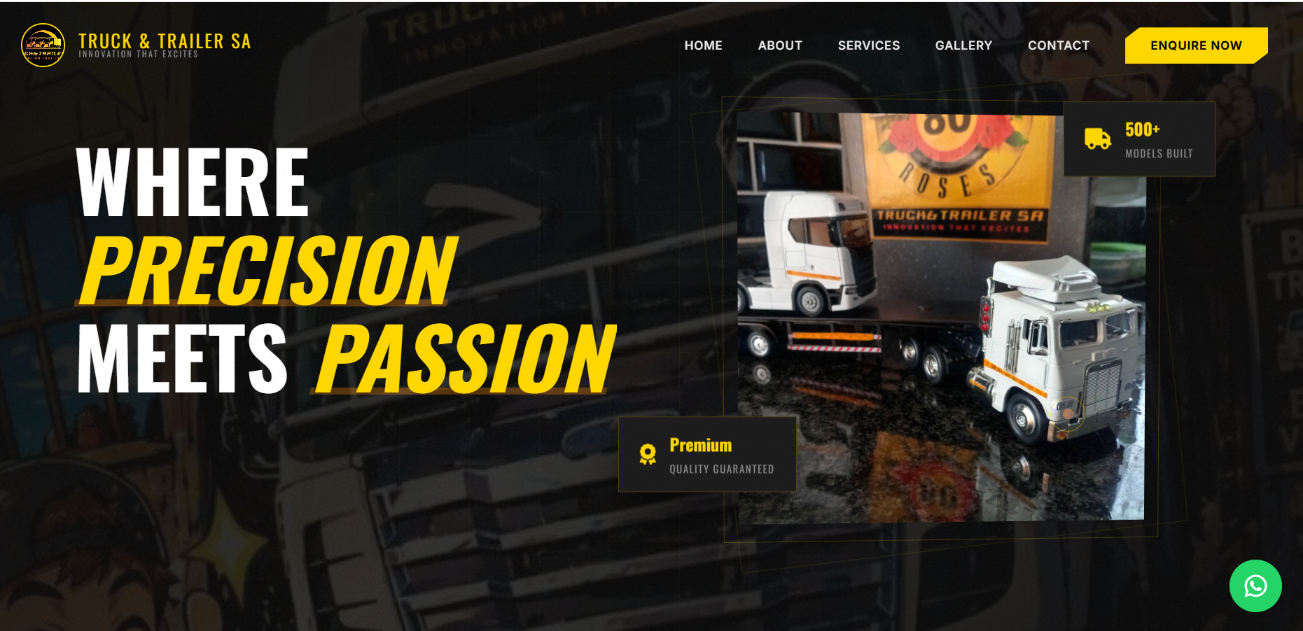 Custom Model Truck Business Website Design — Truck & Trailer SA, Durban gallery image 2