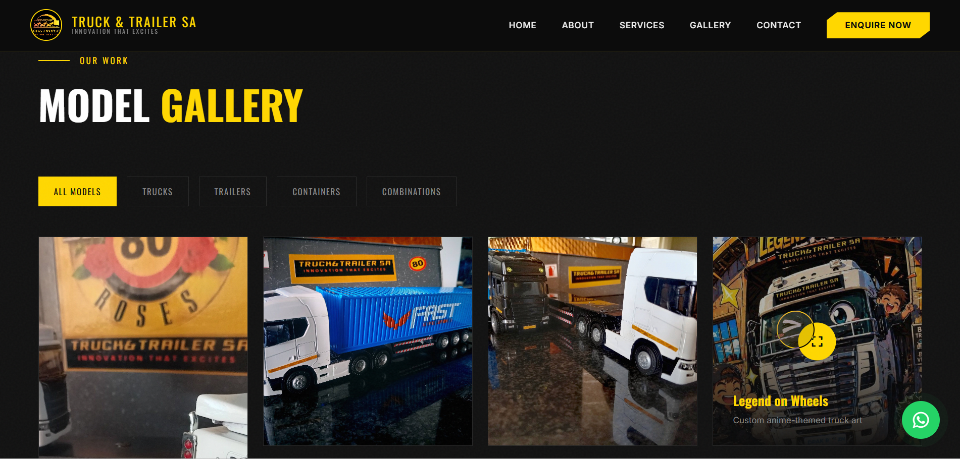 Custom Model Truck Business Website Design — Truck & Trailer SA, Durban gallery image 4