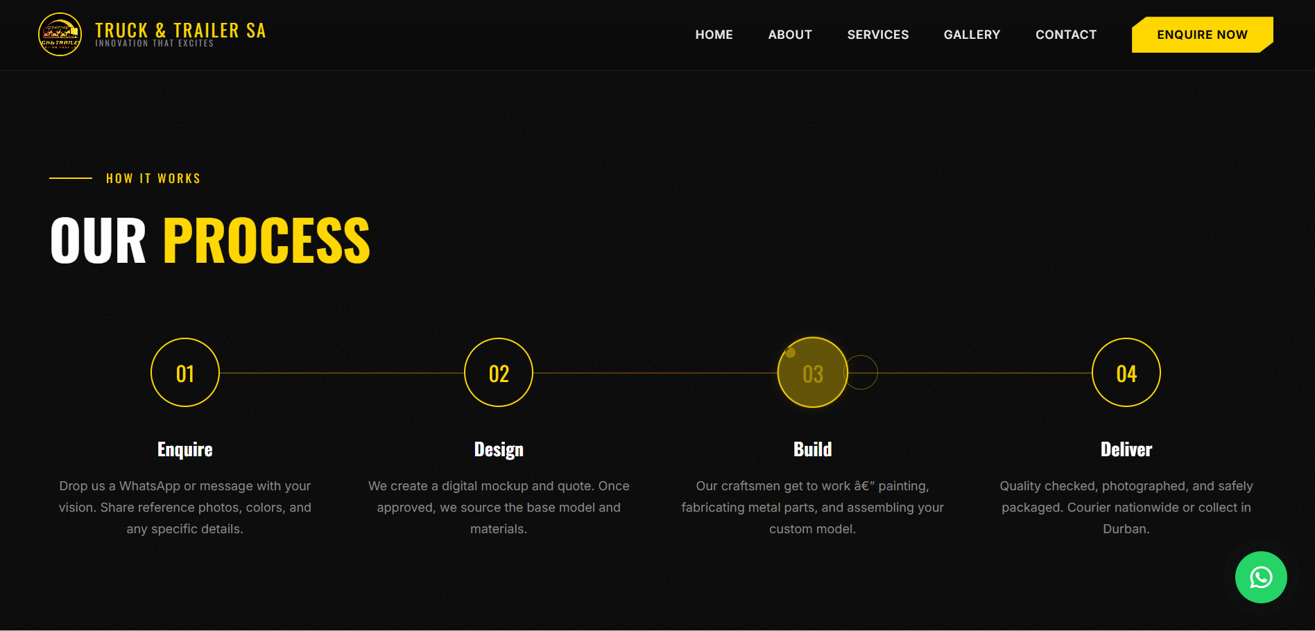 Custom Model Truck Business Website Design — Truck & Trailer SA, Durban gallery image 5