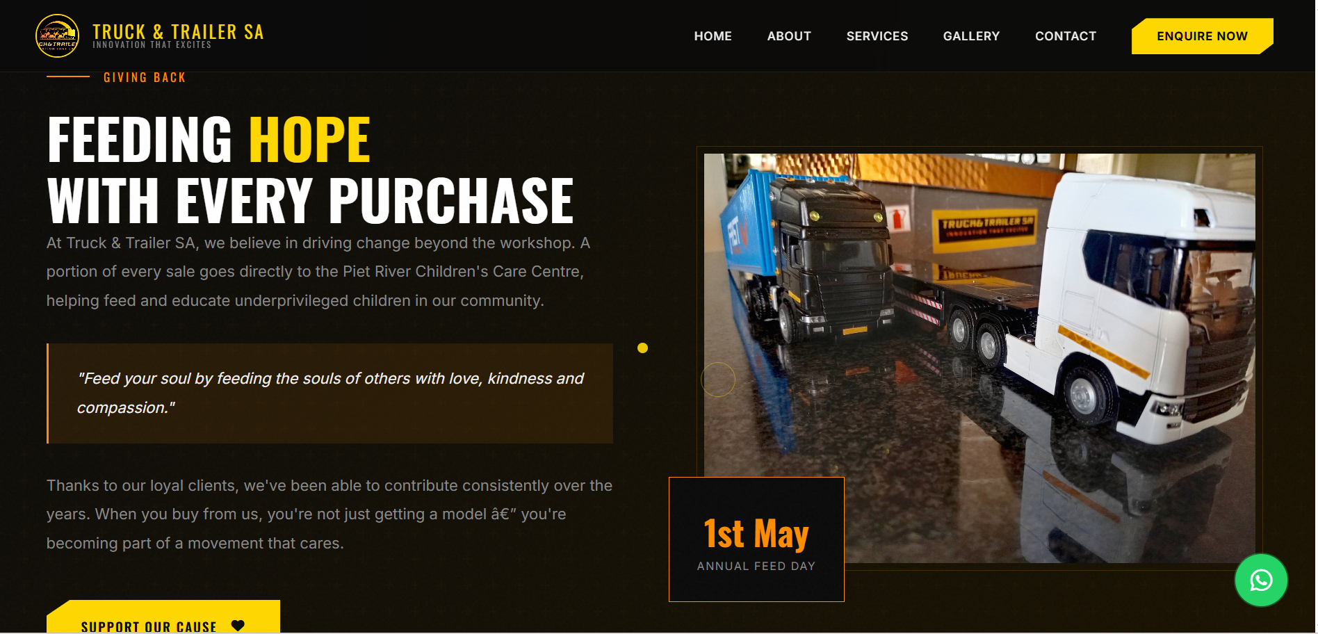 Custom Model Truck Business Website Design — Truck & Trailer SA, Durban gallery image 7