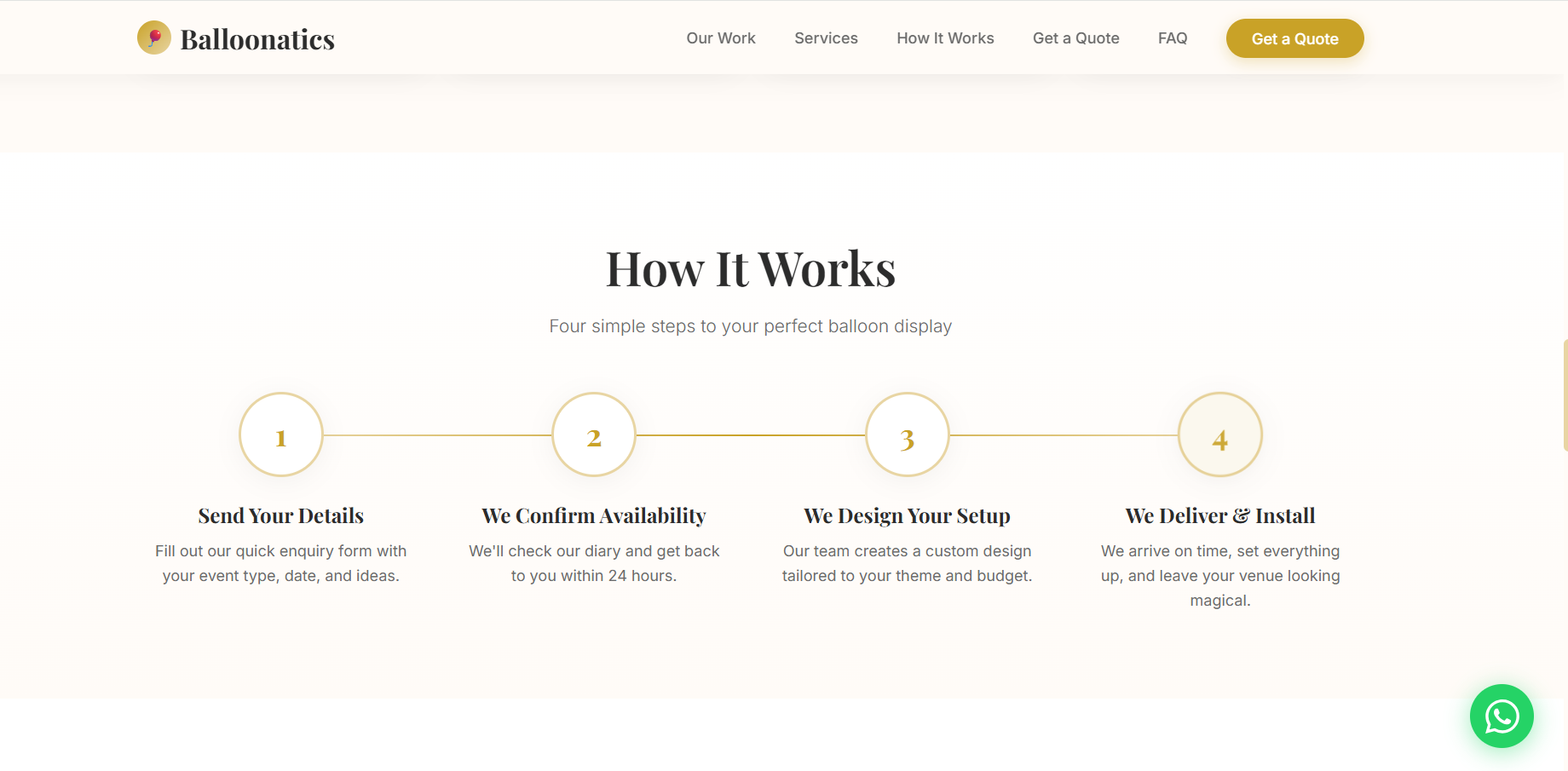 Balloon Decor & Event Business Website Design — Balloonatics, Dublin gallery image 3