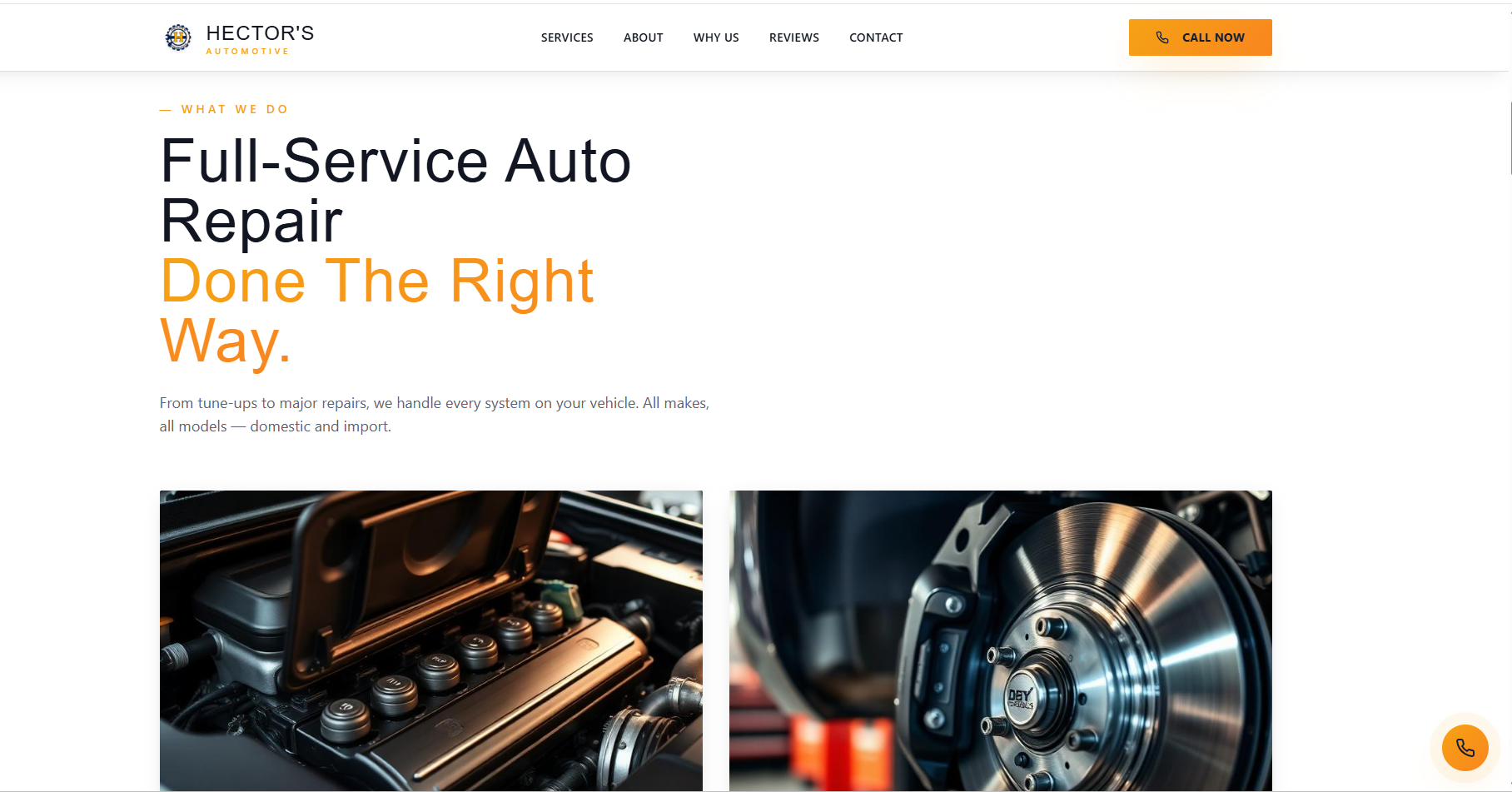 Auto Repair Shop Website Design — Hector's Automotive, Houston TX gallery image 1