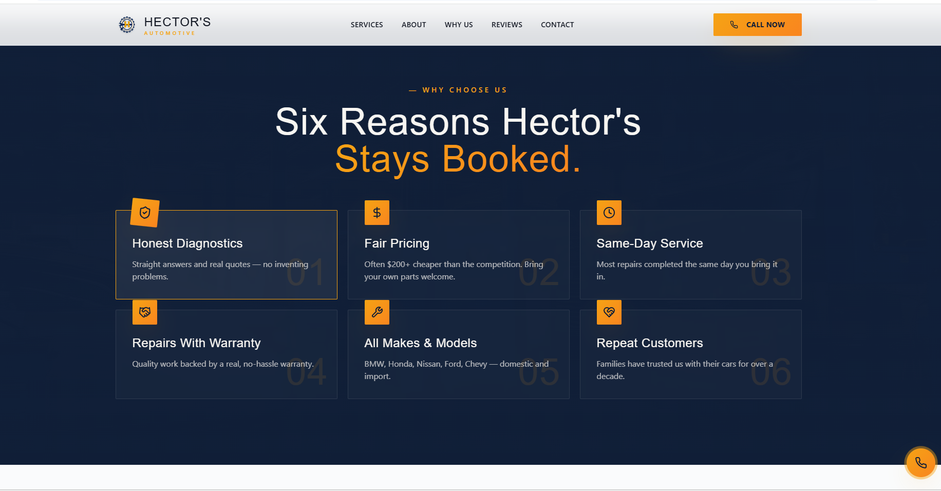 Auto Repair Shop Website Design — Hector's Automotive, Houston TX gallery image 4