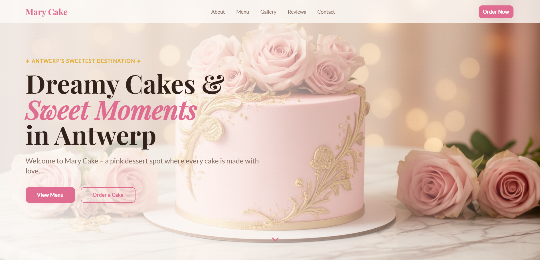 Cake Shop & Café Website Design — Mary Cake, Antwerp Belgium gallery image 2