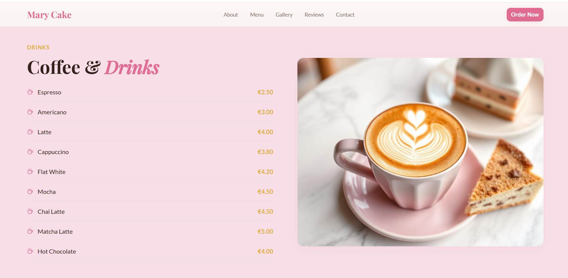 Cake Shop & Café Website Design — Mary Cake, Antwerp Belgium gallery image 4