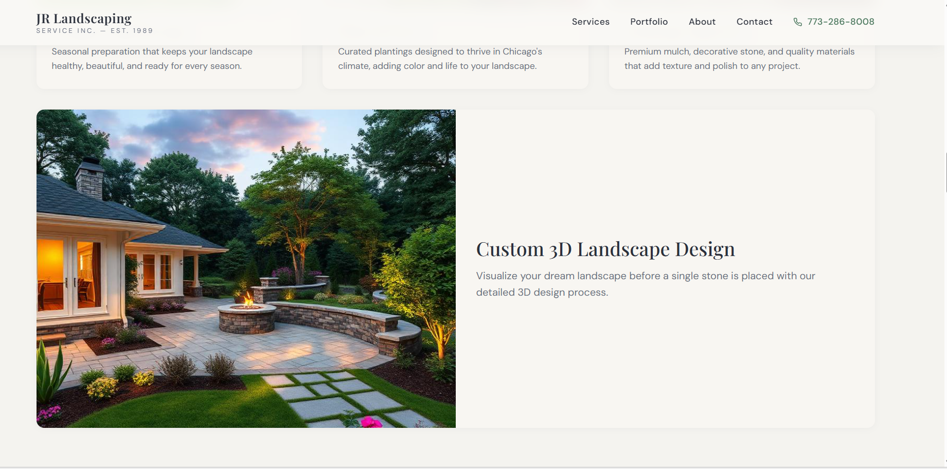 Landscaping Company Website Design — JR Landscaping, Chicago IL gallery image 3