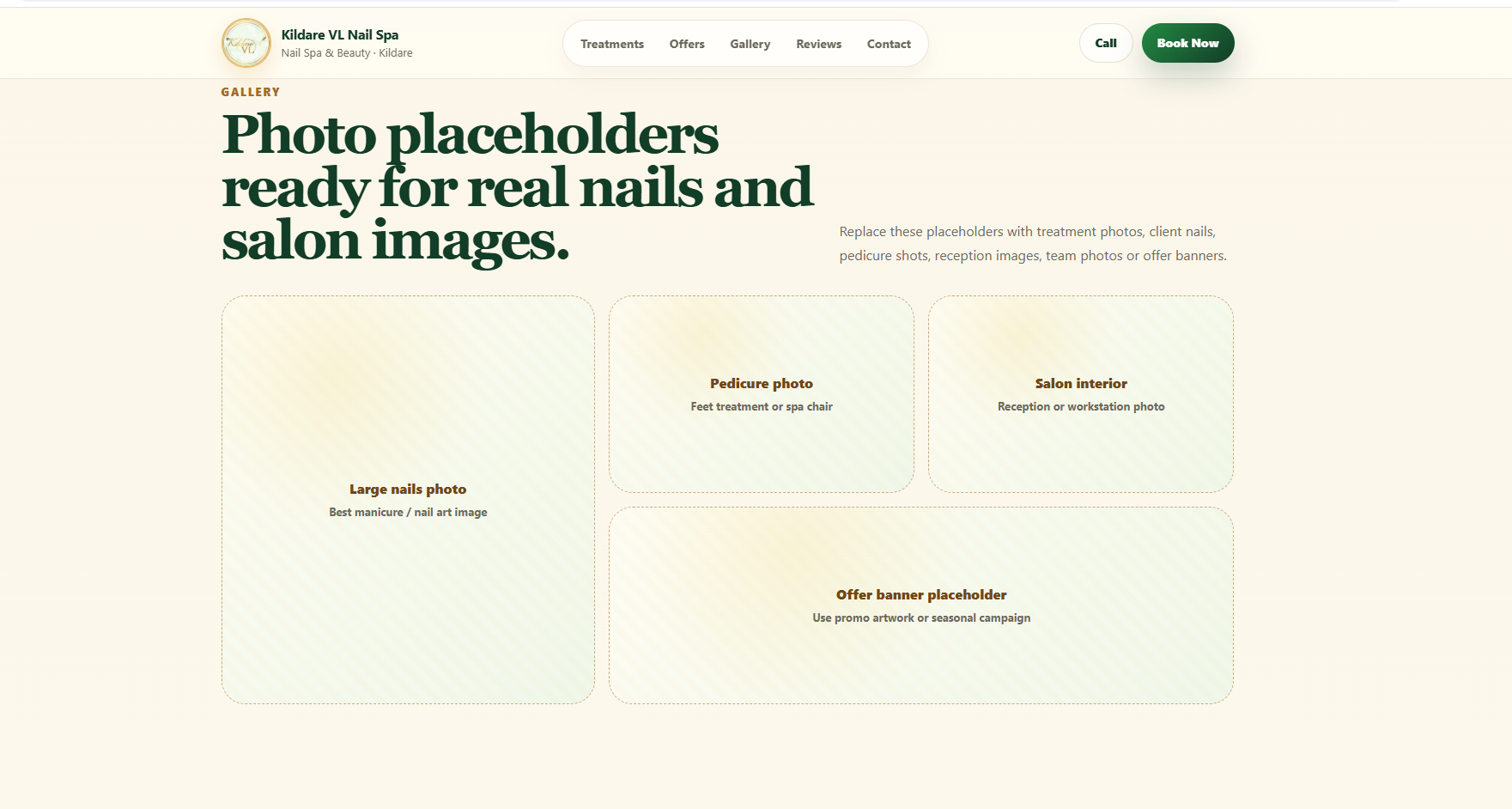 Nail Spa Website Design V1 — Kildare VL Nail Spa & Beauty, Ireland gallery image 4