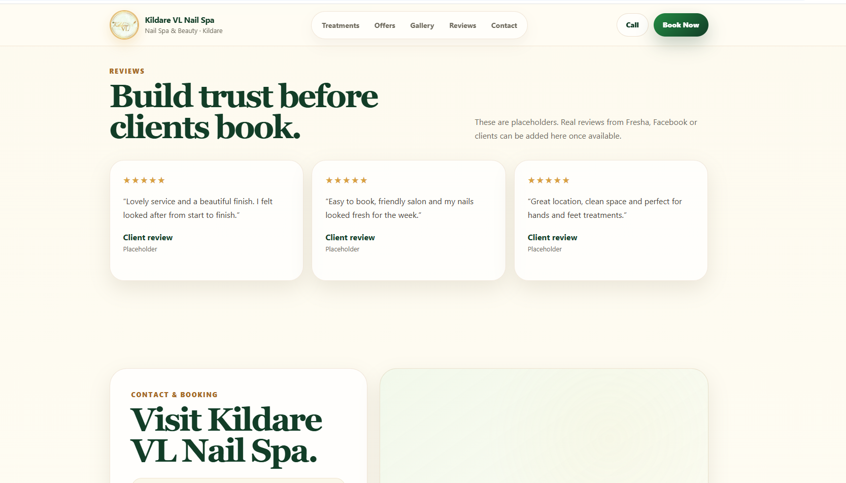 Nail Spa Website Design V1 — Kildare VL Nail Spa & Beauty, Ireland gallery image 6