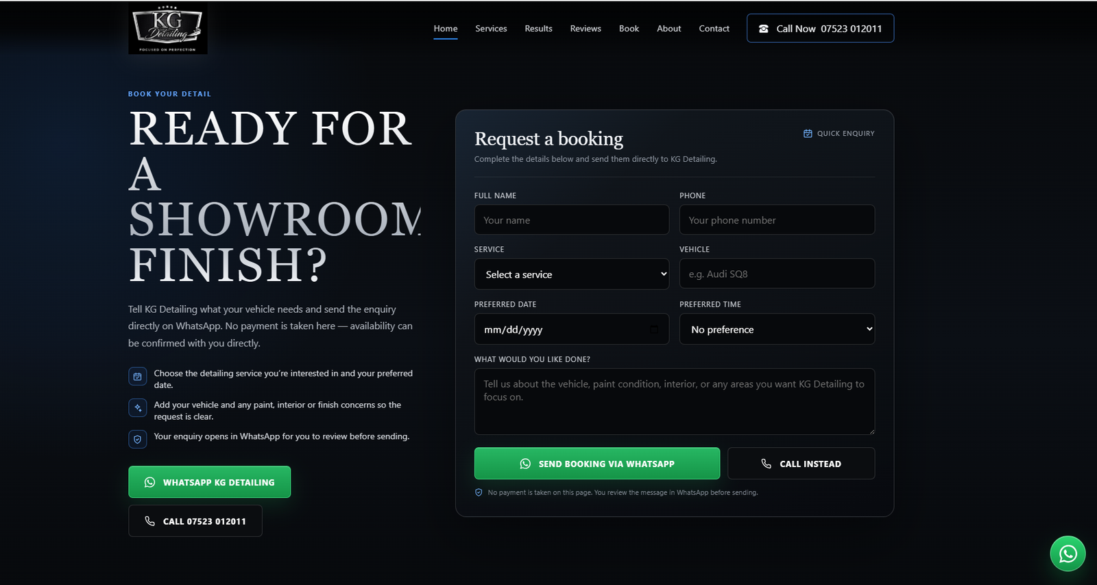 KG Detailing – Premium Car Detailing Landing Page gallery image 3
