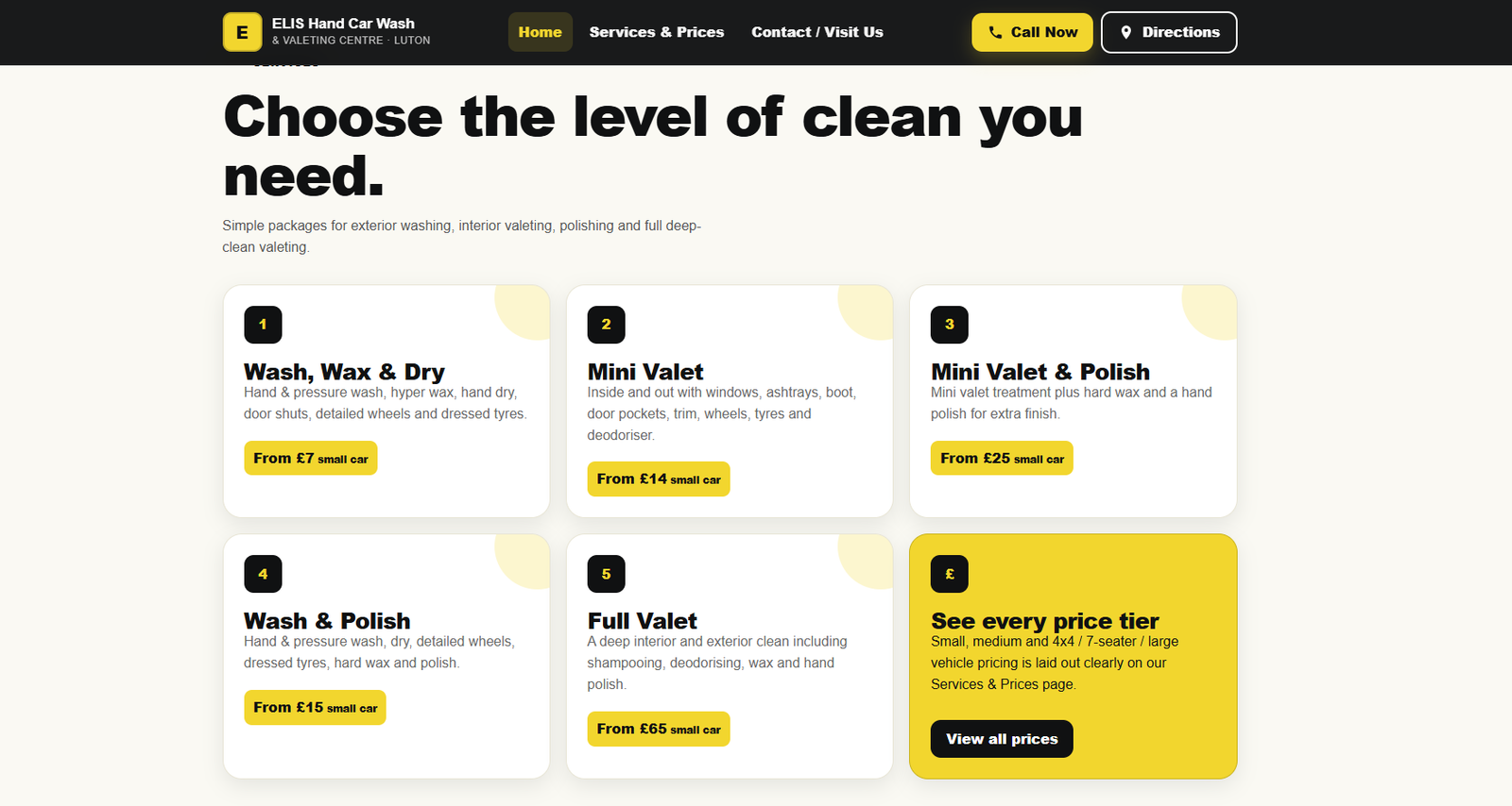ELIS Hand Car Wash & Valeting Centre Website gallery image 1
