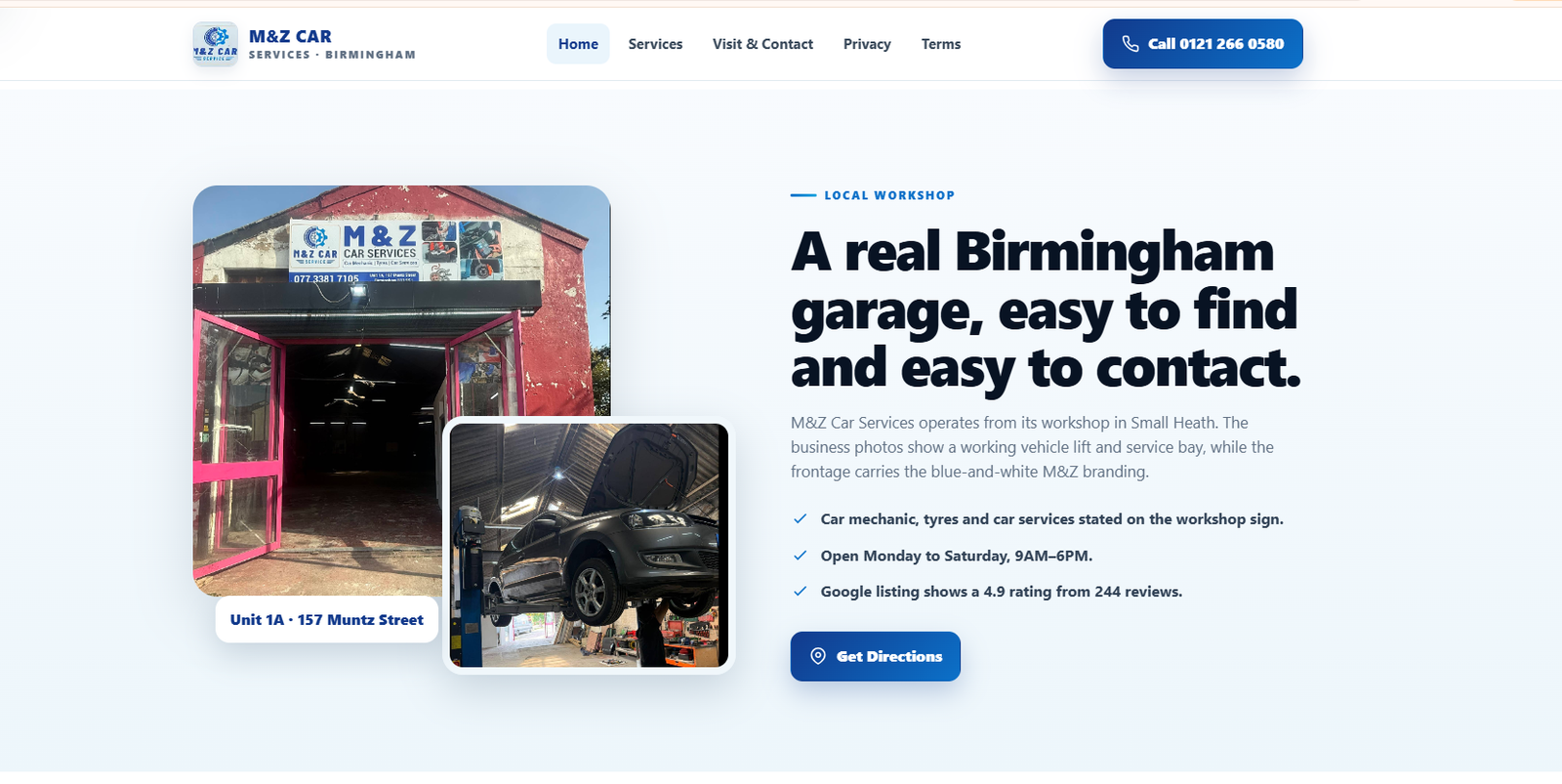 M&Z Car Services Birmingham Website Demo gallery image 1