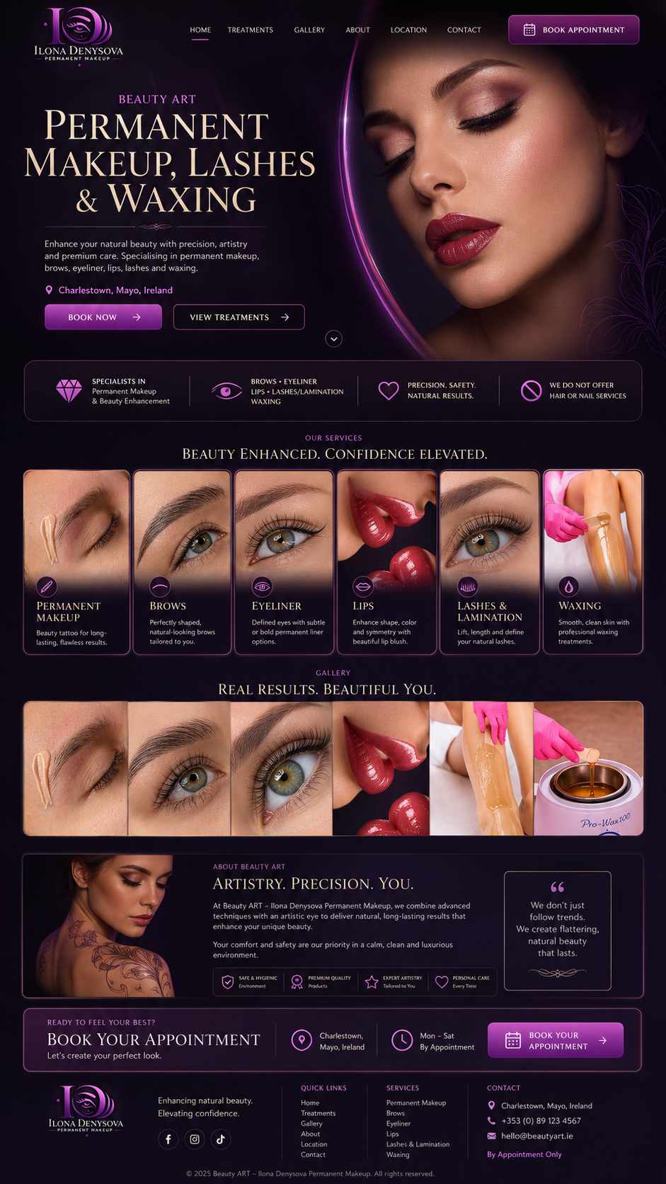 Permanent Makeup Studio Website Demo mobile screenshot