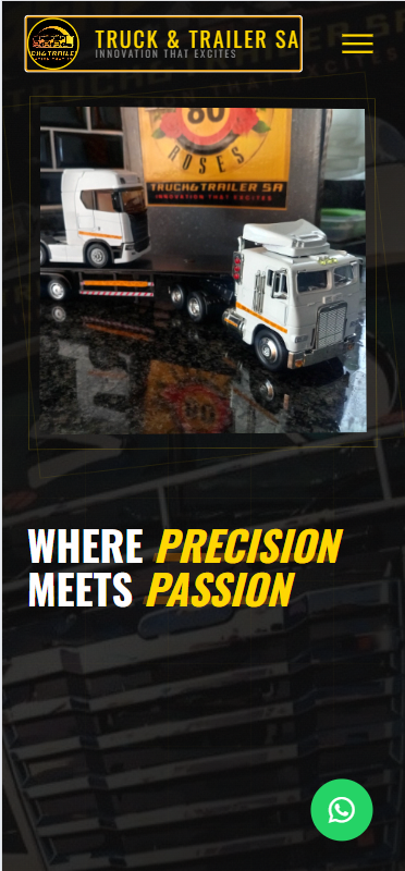 Custom Model Truck Business Website Design — Truck & Trailer SA, Durban mobile screenshot