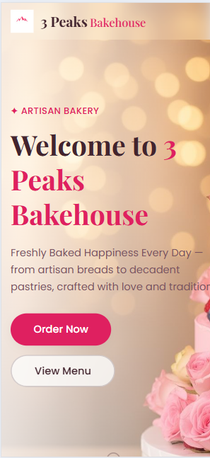 Bakery Website Design — 3 Peaks Bakehouse, UK mobile screenshot