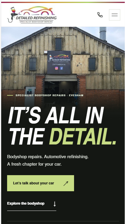 Detailed Refinishing Website Demo mobile screenshot
