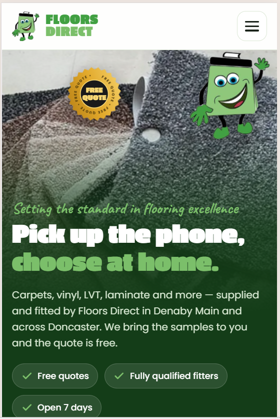 Floors Direct Website Demo mobile screenshot