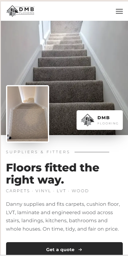 DMB Flooring Website Demo mobile screenshot