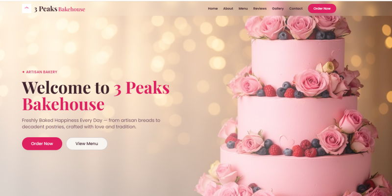 Bakery Website Design — 3 Peaks Bakehouse, UK website preview